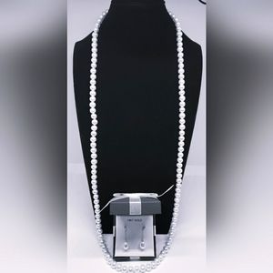 Pearl 36" Strand 7-8M Necklace with 14K Pearl Drop Yellow Gold Earrings